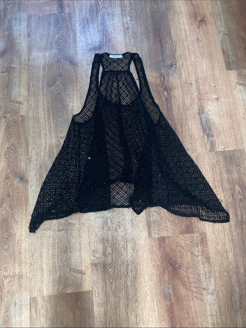 Poetry Black Crochet Mesh Tank Top